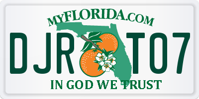 FL license plate DJRT07
