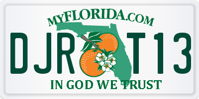 FL license plate DJRT13