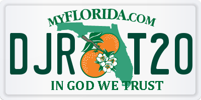FL license plate DJRT20