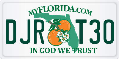 FL license plate DJRT30