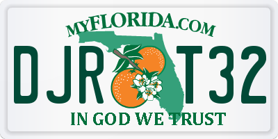 FL license plate DJRT32