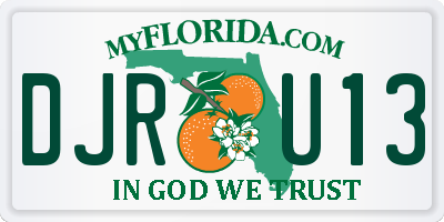 FL license plate DJRU13