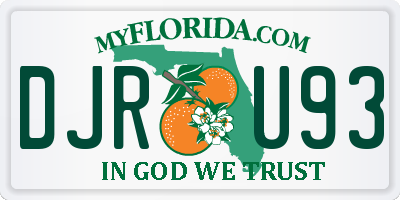 FL license plate DJRU93