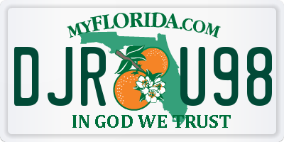 FL license plate DJRU98