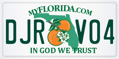 FL license plate DJRV04