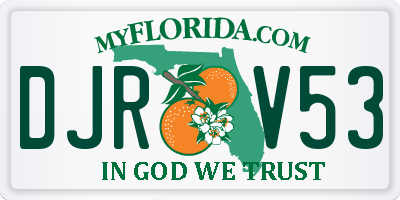FL license plate DJRV53