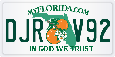 FL license plate DJRV92