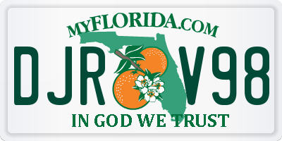 FL license plate DJRV98