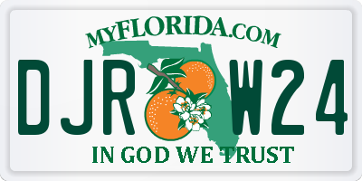 FL license plate DJRW24