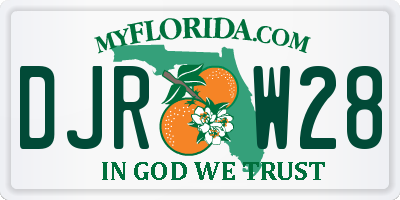 FL license plate DJRW28