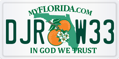 FL license plate DJRW33