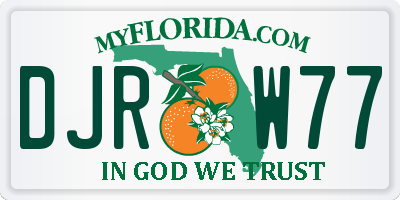 FL license plate DJRW77