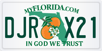 FL license plate DJRX21