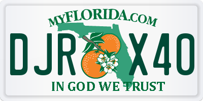 FL license plate DJRX40