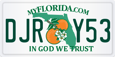 FL license plate DJRY53