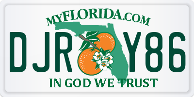 FL license plate DJRY86