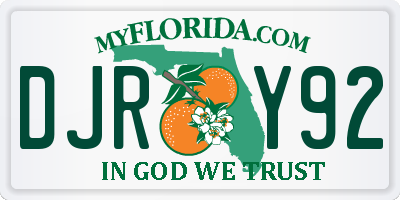 FL license plate DJRY92