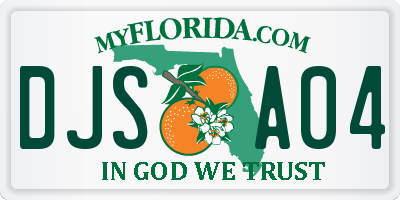 FL license plate DJSA04