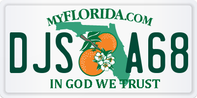 FL license plate DJSA68
