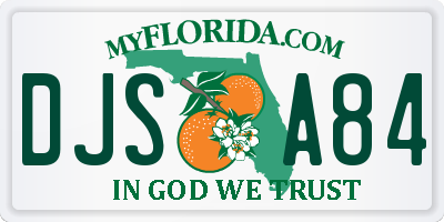FL license plate DJSA84