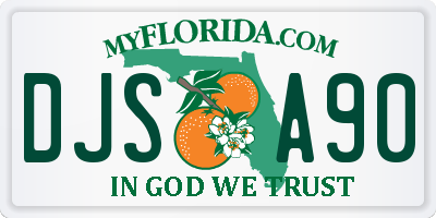 FL license plate DJSA90