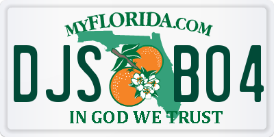 FL license plate DJSB04