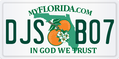 FL license plate DJSB07