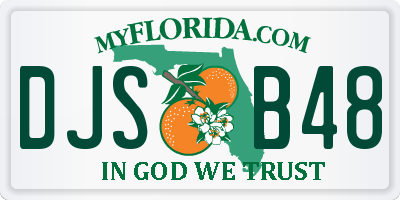 FL license plate DJSB48