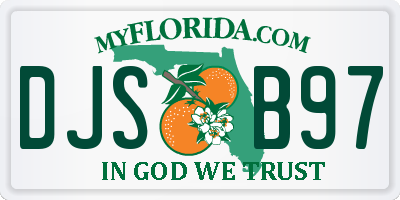 FL license plate DJSB97