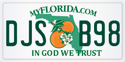 FL license plate DJSB98