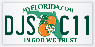 FL license plate DJSC11