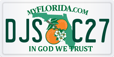 FL license plate DJSC27
