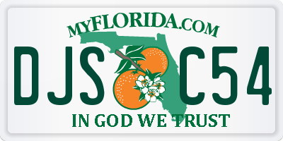 FL license plate DJSC54