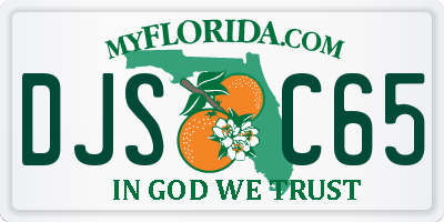 FL license plate DJSC65