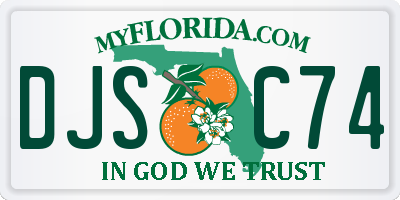 FL license plate DJSC74