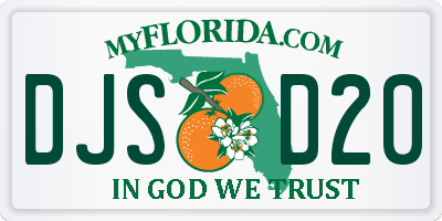 FL license plate DJSD20