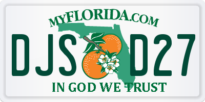 FL license plate DJSD27