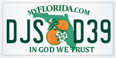 FL license plate DJSD39