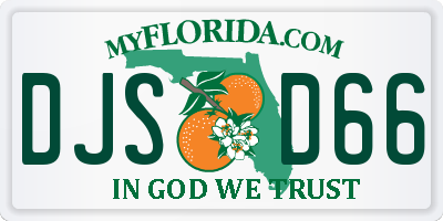 FL license plate DJSD66