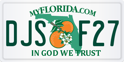 FL license plate DJSF27