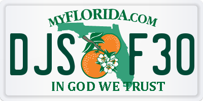 FL license plate DJSF30