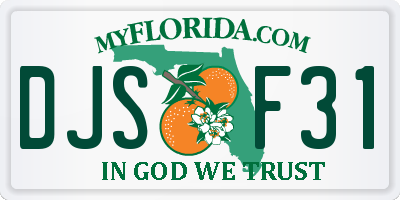 FL license plate DJSF31