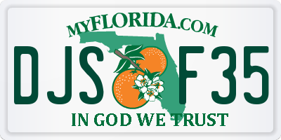 FL license plate DJSF35