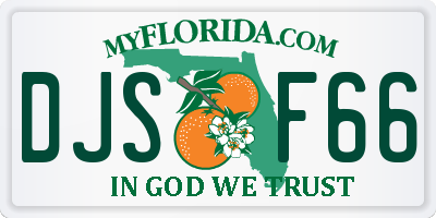 FL license plate DJSF66