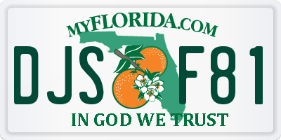 FL license plate DJSF81