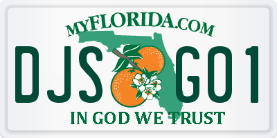 FL license plate DJSG01