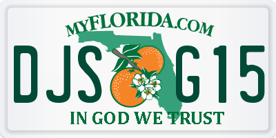FL license plate DJSG15