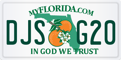 FL license plate DJSG20