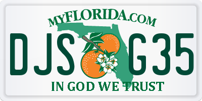 FL license plate DJSG35