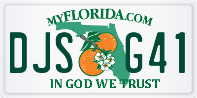 FL license plate DJSG41